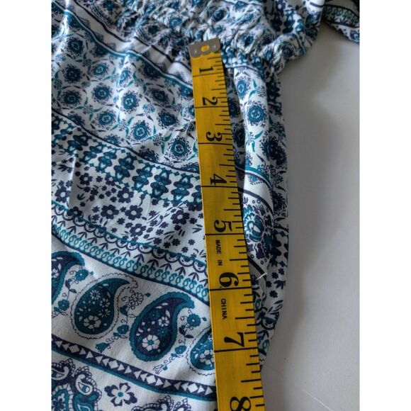 Teenbell Sleeveless‎ Top Blouse Elastic Waist Blue Size Medium - Picture 9 of 10